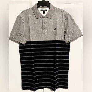 Banana Republic Gray Color Block Striped Polo BEW WITH TAGS